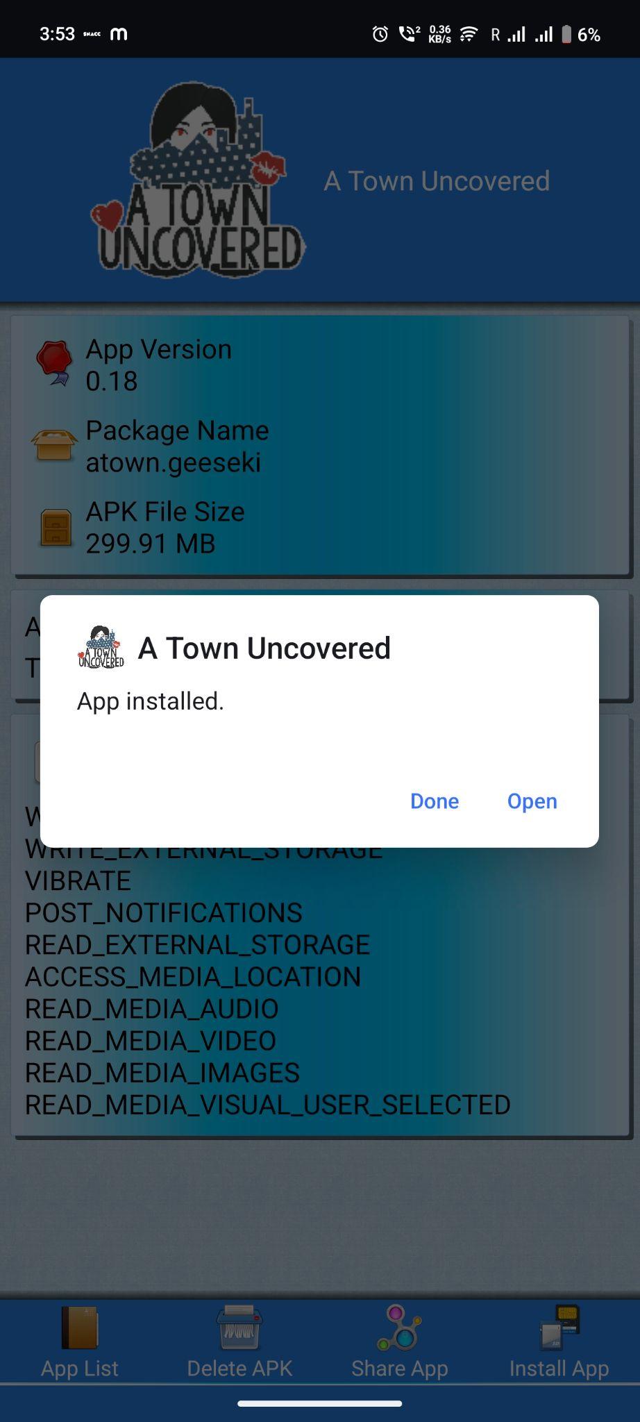 A Town Uncovered installed